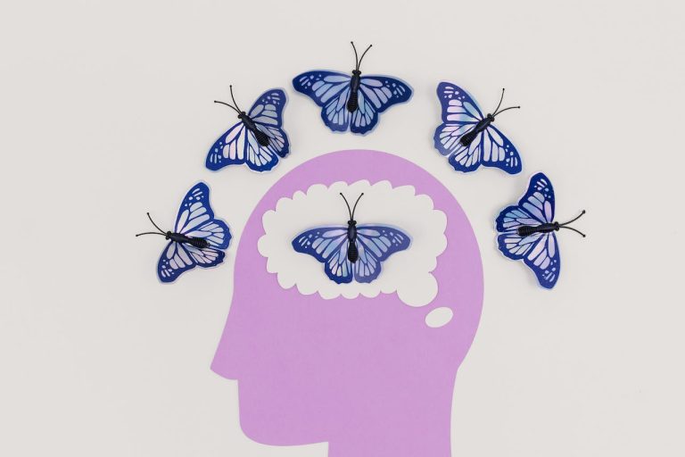 Head, brain and buttlerflies
