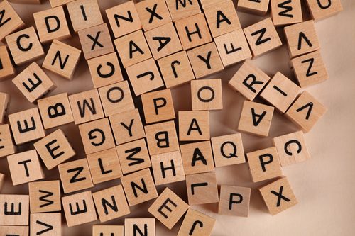 single alphabets scattered around